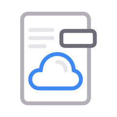 Cloud storage icon symbol vector image. Illustration of the database server hosting cloud system digital design image