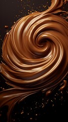 Close up whipped chocolate swirl stock picture Ai generated art