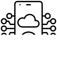 Cloud storage icon symbol vector image. Illustration of the database server hosting cloud system digital design image