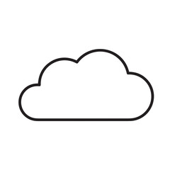 Cloud storage icon symbol vector image. Illustration of the database server hosting cloud system digital design image