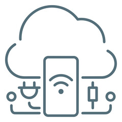 Cloud storage icon symbol vector image. Illustration of the database server hosting cloud system digital design image