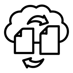 Cloud storage icon symbol vector image. Illustration of the database server hosting cloud system digital design image