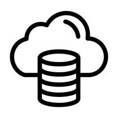 Cloud storage icon symbol vector image. Illustration of the database server hosting cloud system digital design image