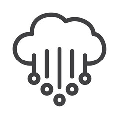 Cloud storage icon symbol vector image. Illustration of the database server hosting cloud system digital design image