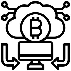 Cloud storage icon symbol vector image. Illustration of the database server hosting cloud system digital design image