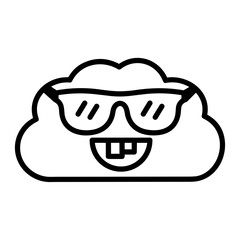 Cloud storage icon symbol vector image. Illustration of the database server hosting cloud system digital design image