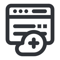 Cloud storage icon symbol vector image. Illustration of the database server hosting cloud system digital design image