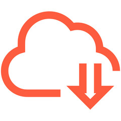 Cloud storage icon symbol vector image. Illustration of the database server hosting cloud system digital design image
