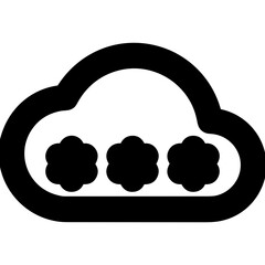Cloud storage icon symbol vector image. Illustration of the database server hosting cloud system digital design image