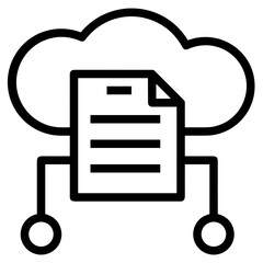 Cloud storage icon symbol vector image. Illustration of the database server hosting cloud system digital design image