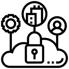 Cloud storage icon symbol vector image. Illustration of the database server hosting cloud system digital design image