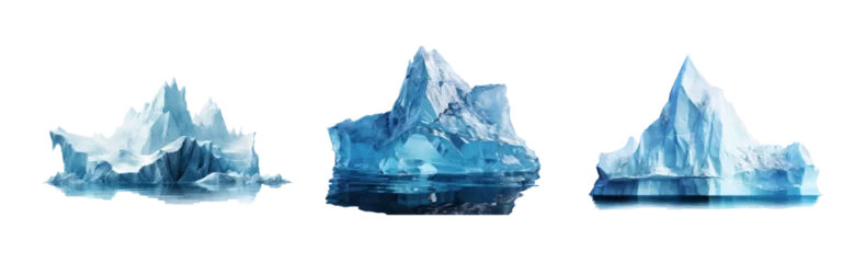 Fotobehang Set de glaciares en fondo transparente para crear o completar una escena de las zonas más frías del planeta. Glaciar. © ACG Visual