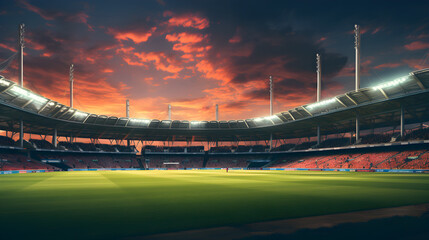 Sports stadium cinematic background wallpaper, cricket, football, baseball stadium background with...