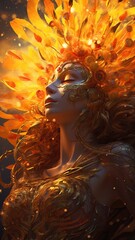 Sun god fire royalty stock illustration image Ai generated art