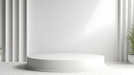 3d render of white mockup podium background, Luxury minimal scene, Promotion display