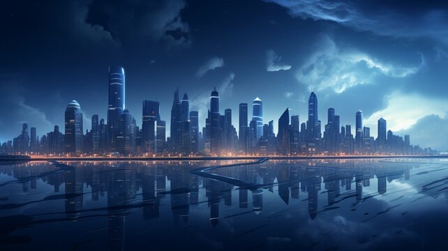 Amazing night city digital art 4k ultra wallpaper image Ai generated art