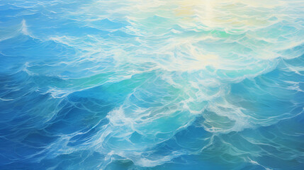 Obraz premium 海の表面の波を描いたテクスチャー背景素材
