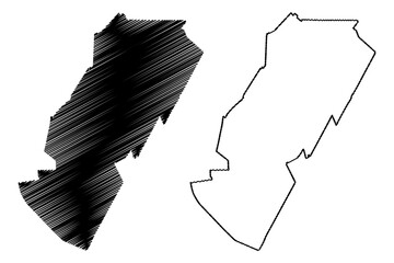 Pekela municipality (Kingdom of the Netherlands, Holland, Groningen, Grunn or Grinslân province) map vector illustration, scribble sketch Pekela map