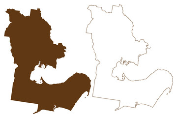 City of Greater Geelong (Commonwealth of Australia, Victoria state, Vic) map vector illustration, scribble sketch Greater Geelong City Council map