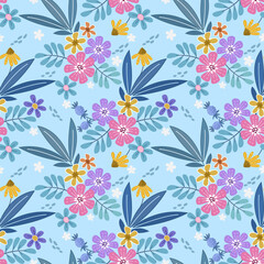 Blooming flowers design seamless pattern. This pattern canbe use for fabric  textile  wallpaper.