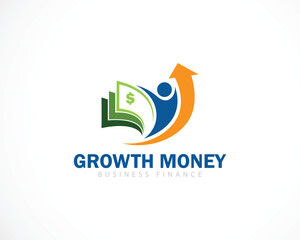 growth money logo creative financial up symbol arrow icon concept investment people