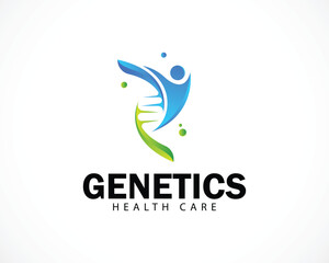 genetics logo creative DNA biology health care people design concept medical