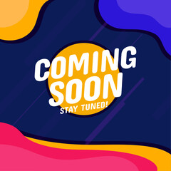 coming soon vector background with colorful style