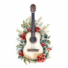 New Year watercolours festive images Winter snowy landscapes and characters