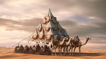 Caravan camel pyramid