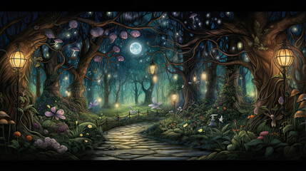 Moonlit Enchanted Grove