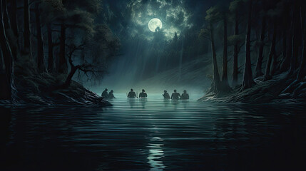 Ethereal Moonlit Lake