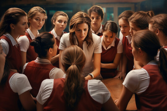 photo of women She coached a girls' basketball team, teaching teamwork and sportsmanship