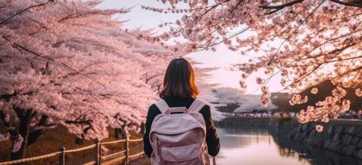 Behangcirkel Sakura park view. © killykoon