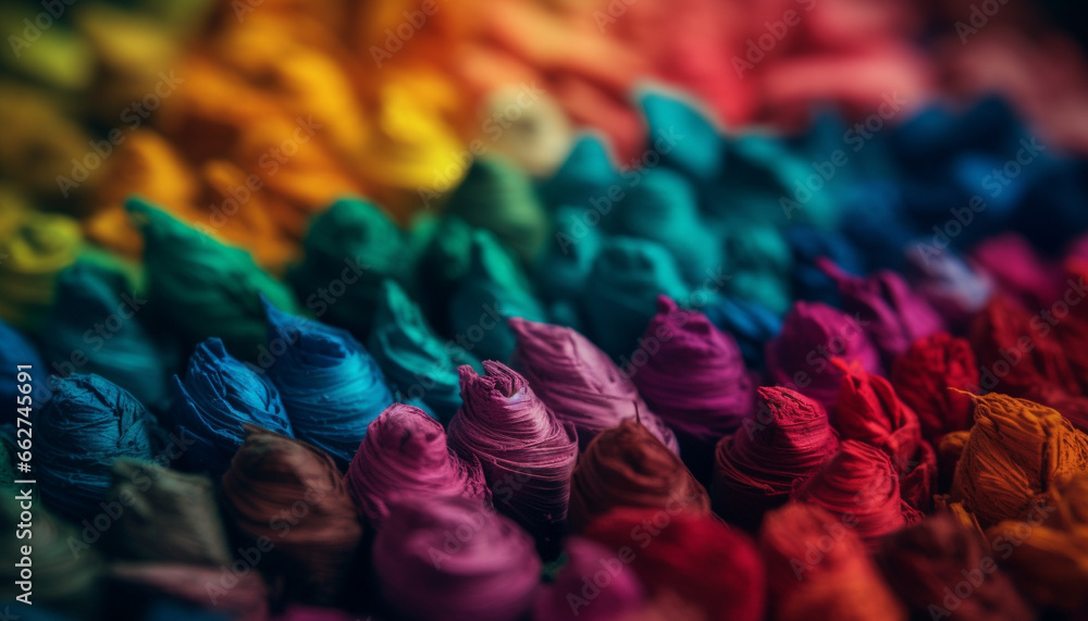 Poster vibrant colors of nature create abstract patterns in macro close up generated by ai