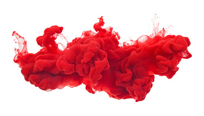 red smoke isolated on transparent background cutout
