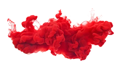 Selbstklebende Fototapeten red smoke isolated on transparent background cutout © Papugrat