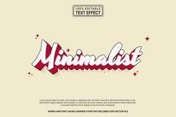 Editable text effect Minimalist 3d cartoon template style modren premium vector