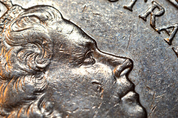 close up of  australian coin