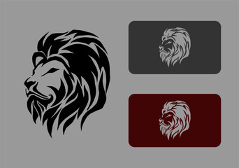 lion head logo emblem silhouette Vintage hipster vector Template Illustration Design  