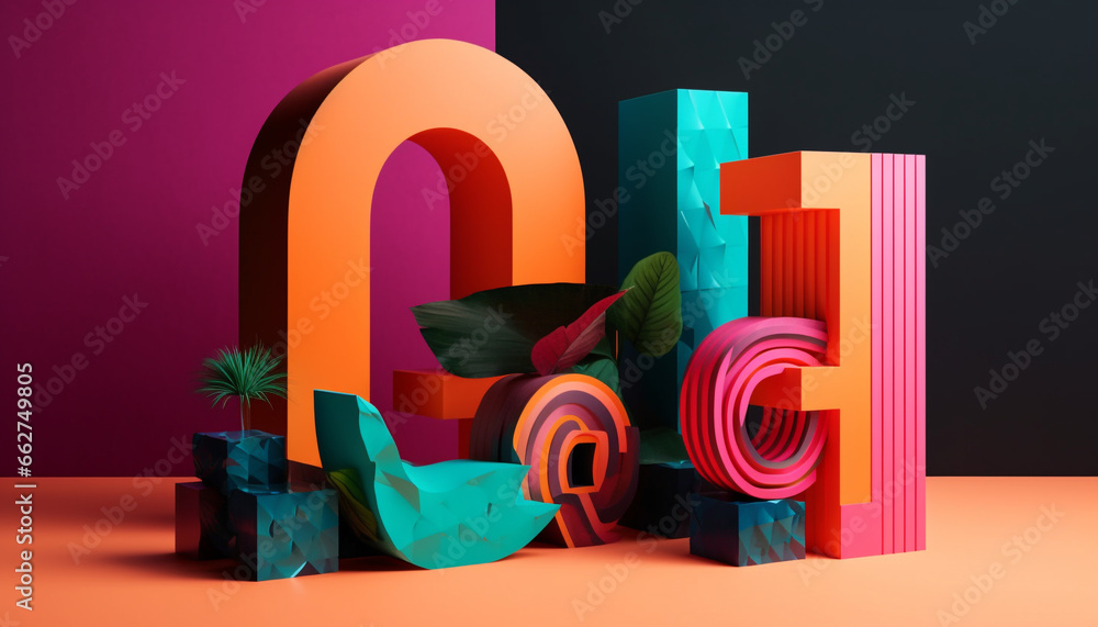 Poster modern abstract design with multi colored backgrounds for business success generated by ai