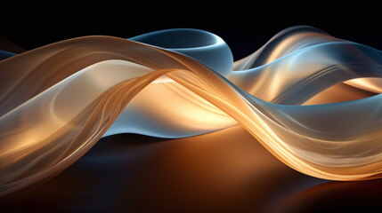 Abstract Captivating Wave of Light on Black Background 