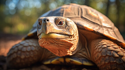 Fototapeta premium Close-up of a Stunning Tortoise with Cinematic Color 