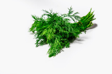 fresh green dill isolated on white background