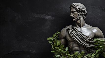 Obraz premium Image of a Greek statue featuring a delicate laurel wreath a symbol of honor and achievement