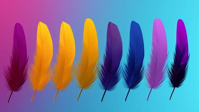 Feathers minimalism bright colors high resolution image Ai generated art