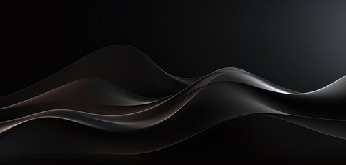 Black and white abstract background with waves interacte smooth flowing lines 