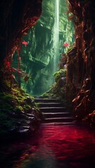 Generative fantasy garden middle jungle photography image Ai generated art