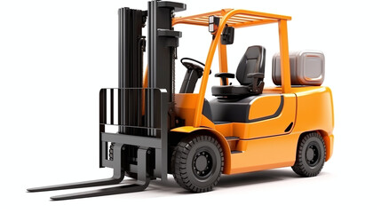 Forklift Truck Parked on White Surface