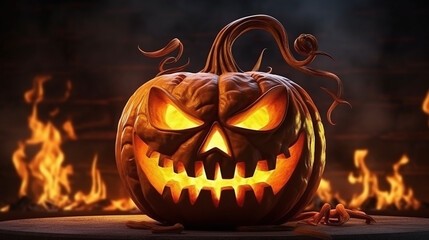 Halloween Pumpkin Tabletop Celebration in Spooky Style