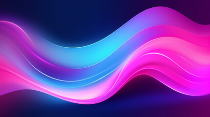 Naklejka premium Flowing Abstract Neon Wave Background with Pink and Blue Hues